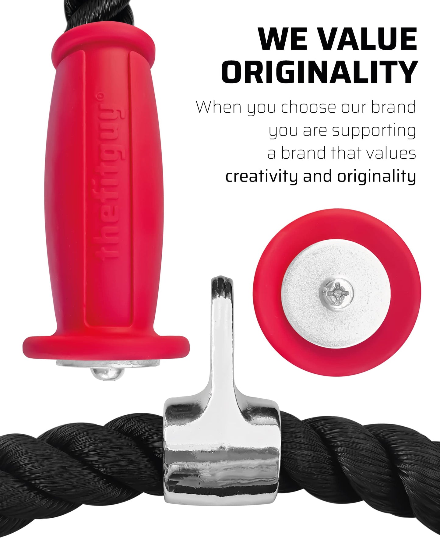THEFITGUY 2 Ergonomic Tricep Ropes | 30" & 16.5" | Non-Slip Cable Attachment | Wrist Pressure Relief | Grip Strength, Forearm Activation | Home & Commercial Gym Accessory, For Cable Machine, Smart Gym