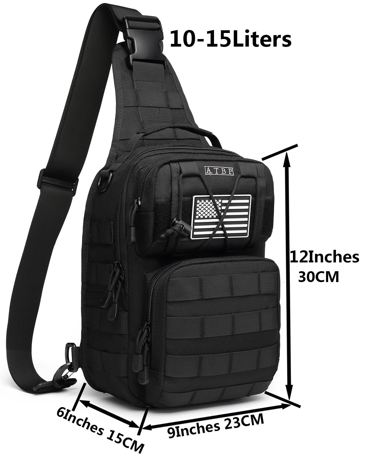 ATBP Tactical Sling Backpack Bag Pack for Men Military One Strap Shoulder Backpack Crossbody Bag With Holster 10 Liters