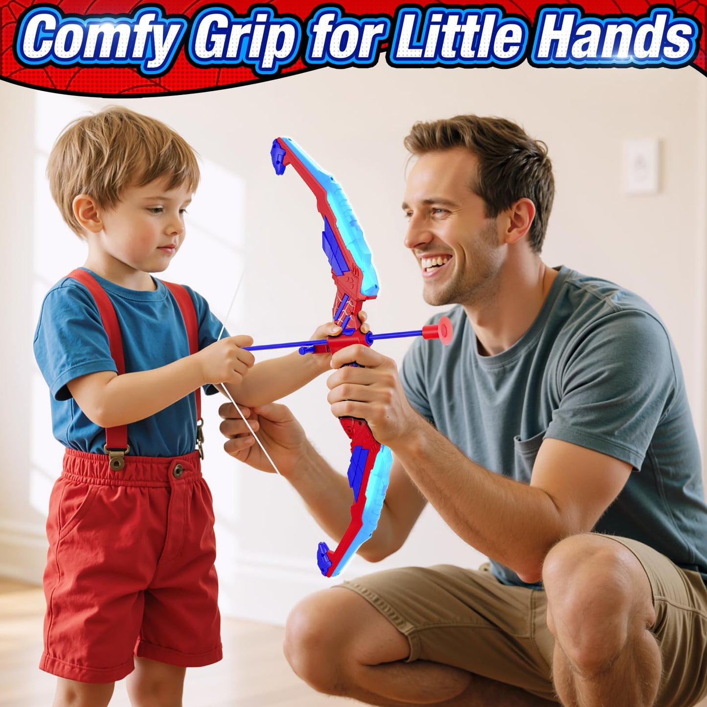 HYES 2PCS Bow and Arrow for Kids, LED Light Up Archery Set with 24 Suction Cup Arrows, 2 Hanging Target, 6 Score Targets & 2 Quiver, Indoor Outdoor Sport for Boys Girls Ages 4-12