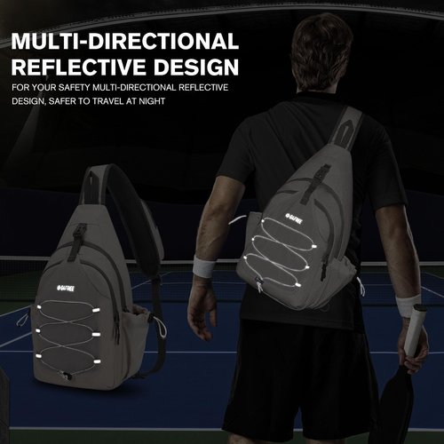 G4Free Large Pickleball Bag, Crossbody Sling Bag for Men Women, Pickleball Paddle Backpack Gifts for Sports, Ivory