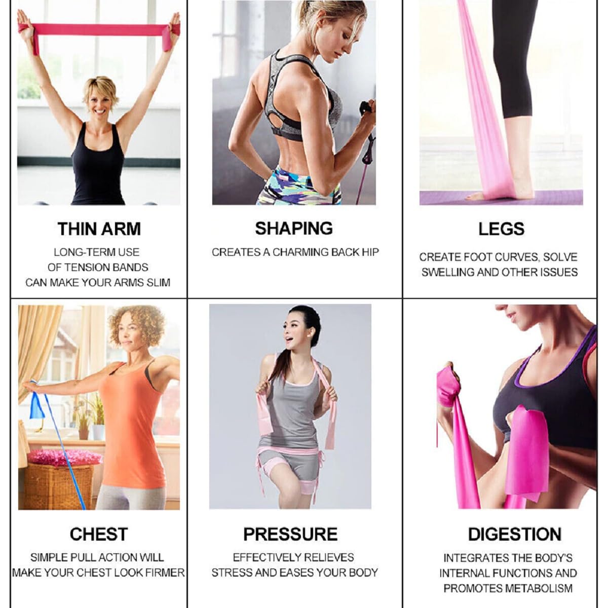 5 Pack Resistance Bands Exercise Sports Loop Fitness Home Gym Yoga Latex Set，for Home Fitness, Workouts, Strength Training, Gym, Natural Latex Fitness Workout Bands