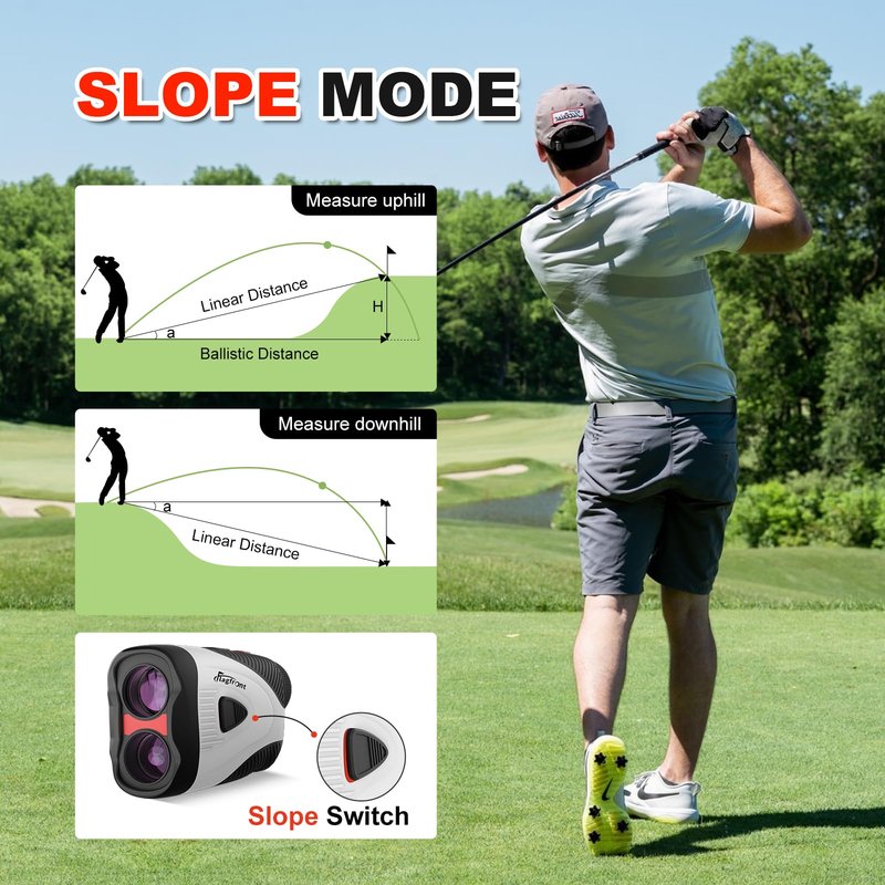 Flagfront Golf Rangefinder with Slope & Magnet, 1000Y Range Finder Golf, 6X Zoom, HD LCD, Flag Lock & Vibration, Rechargeable, Golf Accessories for Men
