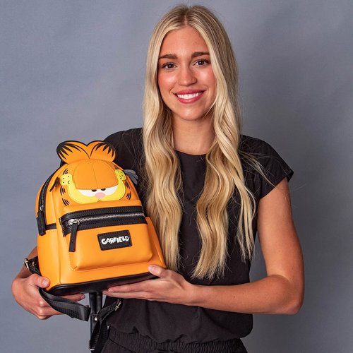 INTIMO Nickelodeon Classic Comic Character Face Garfield Zippered Mini Backpack Bag 10"