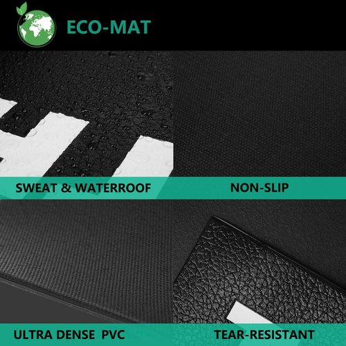 Thinvik Bike Mat for Peloton Spinning Bike & Wahoo Kickr 30×72in Bicycle Trainer Mat for Cycleops Rowe Indoor Cycling Exercise Stationary Bike mat with Stone Texture (Updated 6mm)