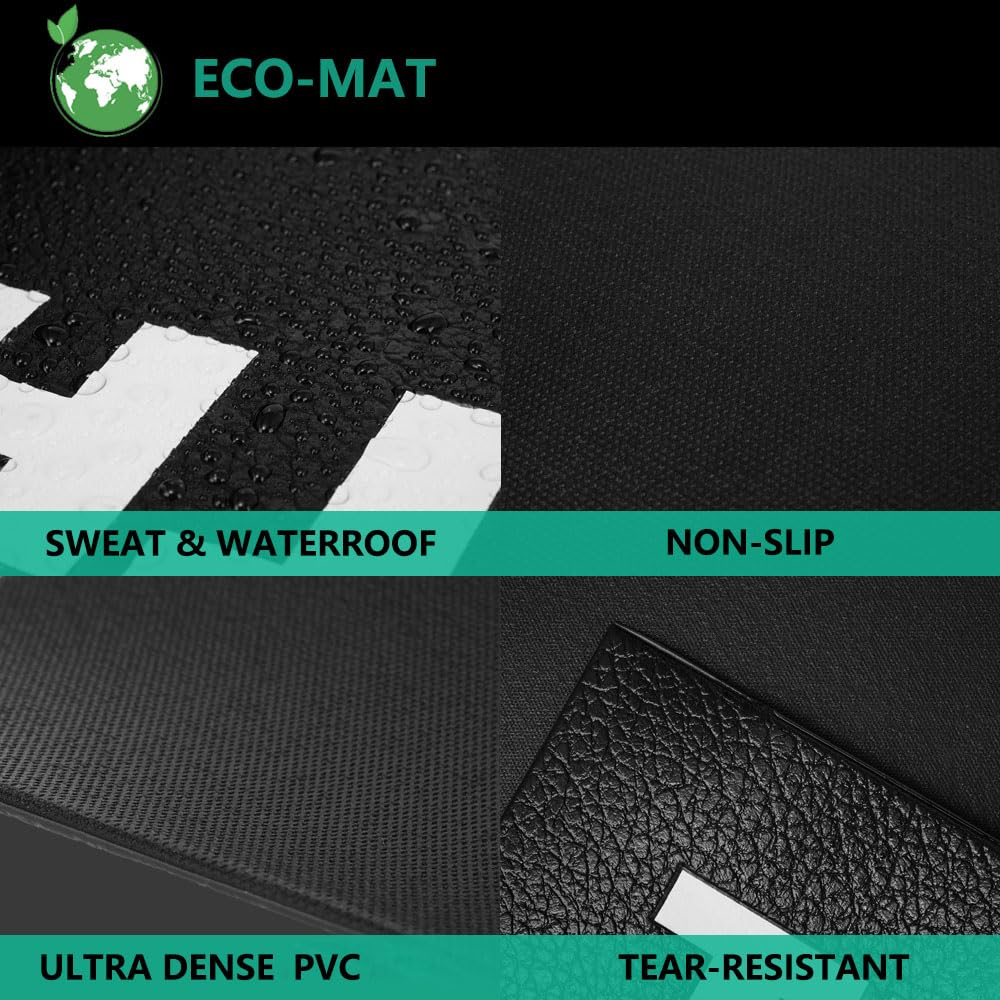 Thinvik Bike Mat for Peloton Spinning Bike & Wahoo Kickr 30×60in Bicycle Trainer Mat for Cycleops Rowe Indoor Cycling Exercise Stationary Bike mat with Stone Texture (Updated 6mm)
