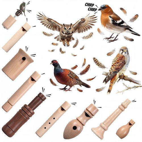 Shappy 9 Pcs Wooden Bird Call Set Handmade Bird Call Gifts for Birdwatchers, Nature Lovers, Outdoor Exploration Activities Camping Trips Realistic Sounding Whistle
