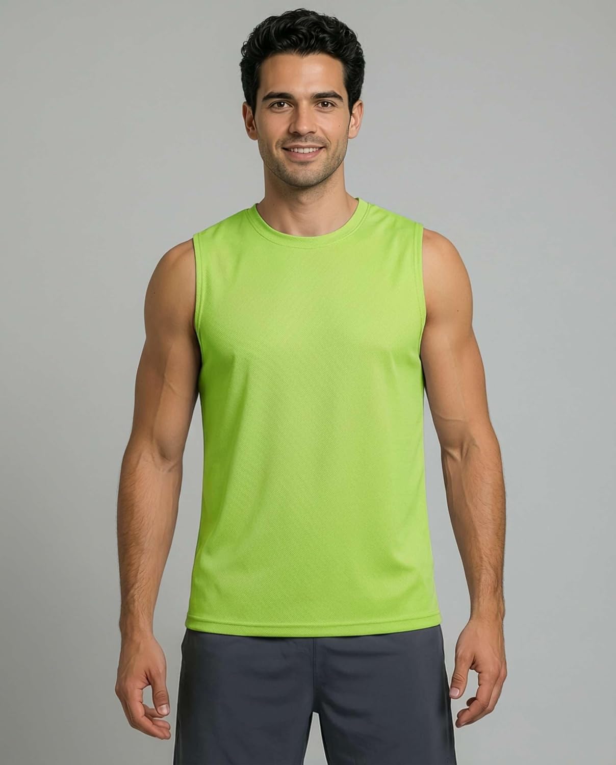 Real Essentials Men's Mesh Active Athletic Tech Tank Tops - 5 Pack for Workout & Training | Big & Tall Available