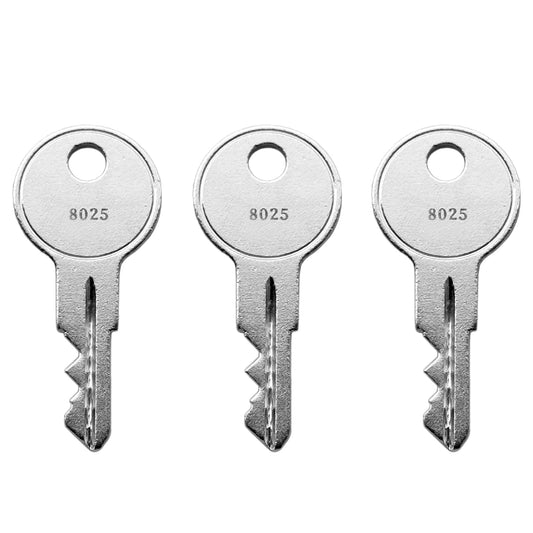 (3) KeyPower 8025 Keys for Coleman Pop-Up Campers Step Up Door from 1998-2012 RV Fleetwood Folding Trailers Locks Replacement Key Pre Cut to Code