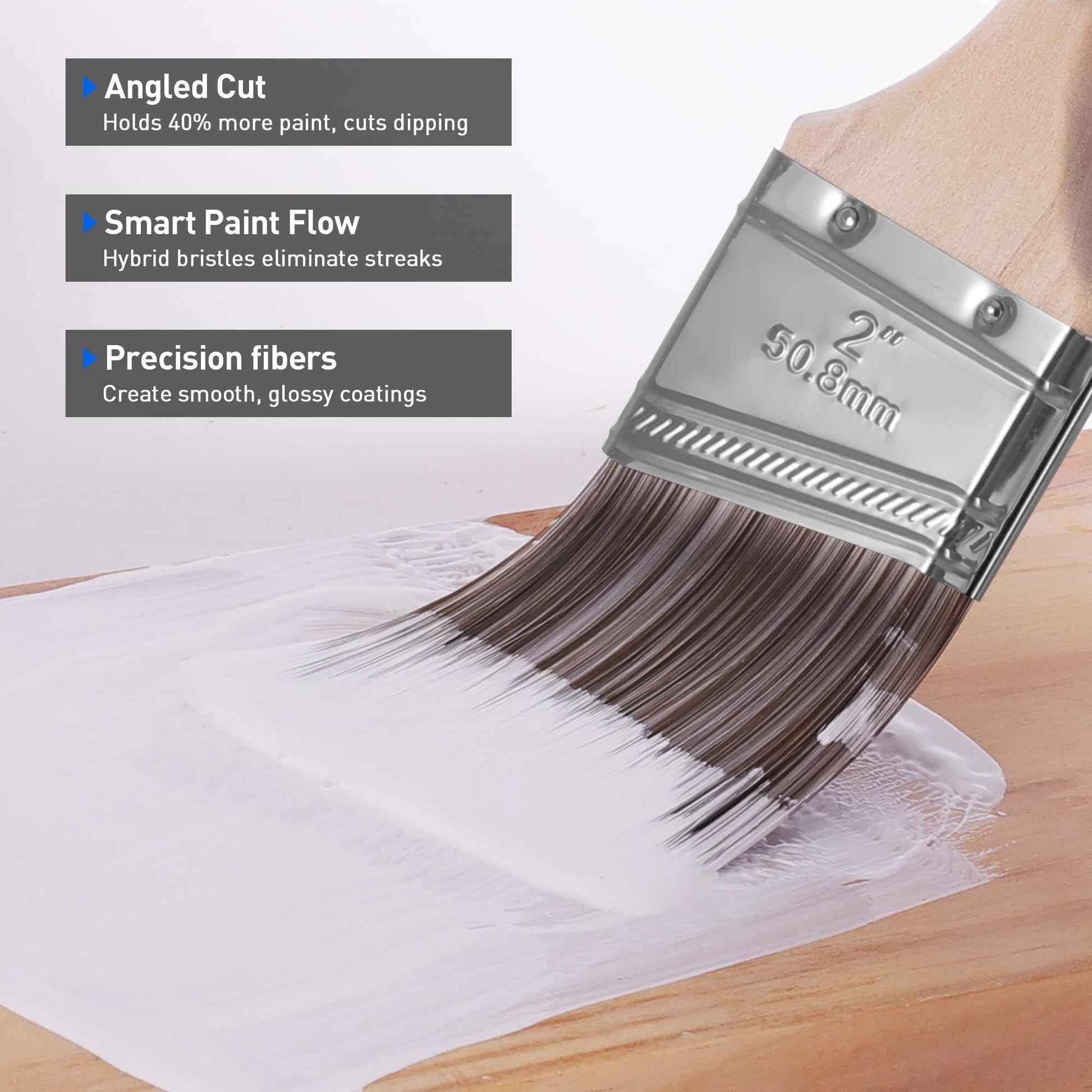 Paint Brush, 2IN Stain Brushes for Painting Walls,House Touch-Ups,and Fence Staining, Wooden Handle Masonry Paintbrush(12 Packs)