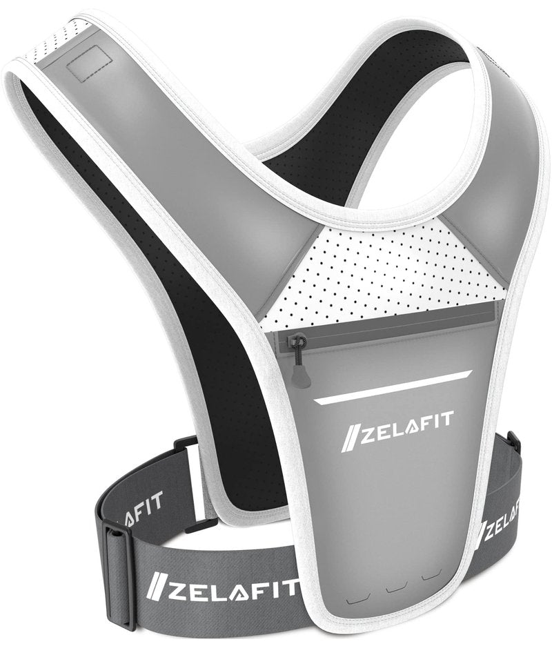 ZelaFit™ Running Vest for Women & Men Running Phone Holder – Perfect for Running Gear, Running Accessories, Running Essentials - Lightweight Chest Rig Phone Holder for Running (Silver)