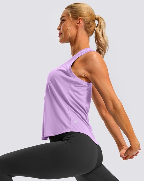 G Gradual Women's Racerback Yoga Tank Top - Loose Fit Sleeveless Athletic Shirt for Gym & Running