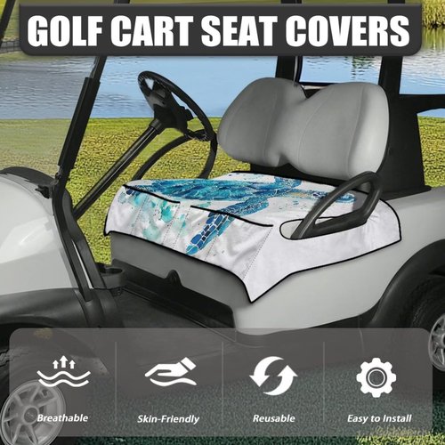 Yspwyqan Blue Sea Turtle Universal Seat Covers for Golf Cart Anti-Slip Easy to Install Protector Golf Cart Easy to Clean Portable Golfs Car Interior Covers Universal Fit EZGO Yamaha Club Car
