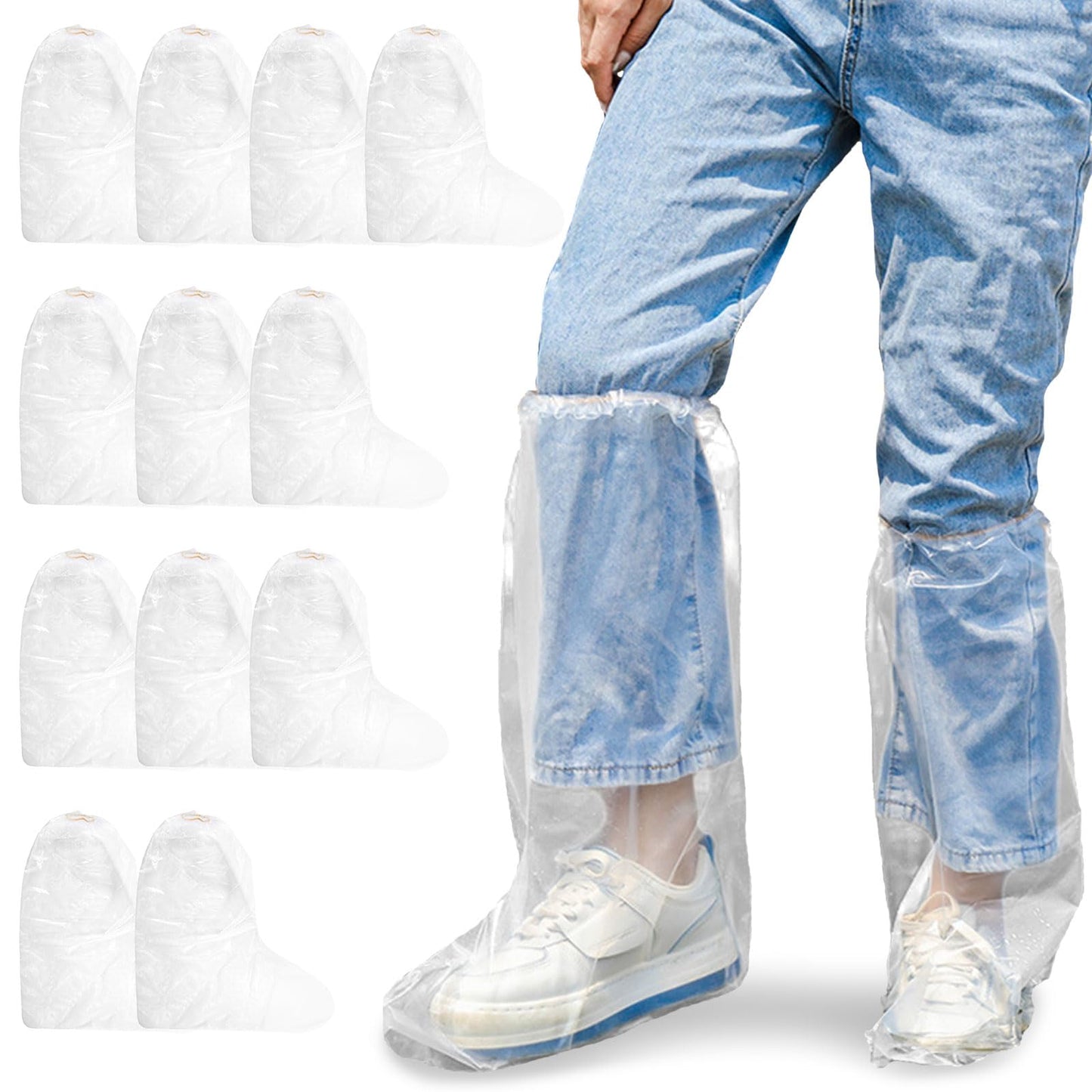 PASDUCHAS 12 Pair Shoe Covers for Rain, Disposable Non Slip & Thickened Shoes Ponchos