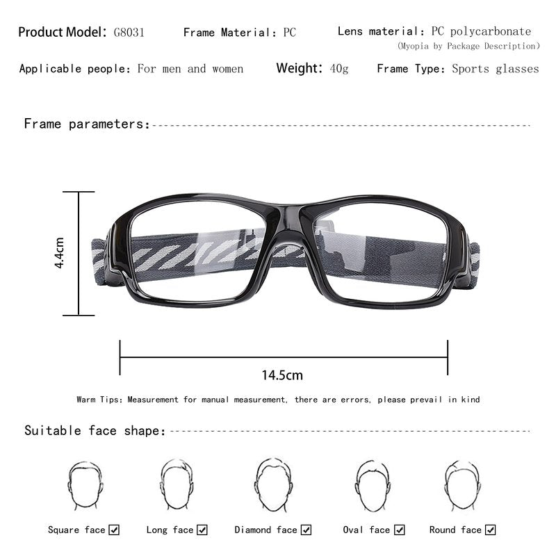 SooGree Sports Glasses for Aldult,Protective Eyewear Running Glasses,Basketball Football Glasse Shock Absorption Adjustable Strap