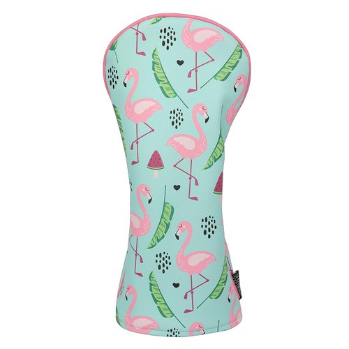 SHABIER Blue&Pink Golf Headcover with Flamingos Design for Golf Club (Driver Headcover)