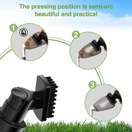 Golf Club Cleaner Brush with Carabiner Clip and Leak-Proof Press Water Bottle - Lightweight, Compact Cleaning Tool for Golf Clubs, Balls, and Shoes - Best Golf Gifts for Men（Black）