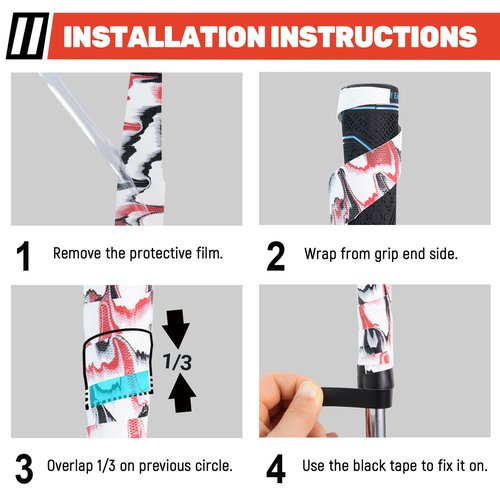 EAGLE WORK Golf Grip Wrapping Tapes, Innovative Regripping Solution for Golf Club Grips, 15 Pack Tacky PU Overgrip Tapes, White