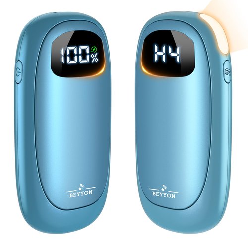Hand Warmers Rechargeable-Electric Hand Warmers, Max 16 Hrs Warmth Up to 127℉, LED Display & Flashlight, Dual-Side Heating Portable Heater for Golf Hunting Camping for Men Women, Valentine's Day Gifts