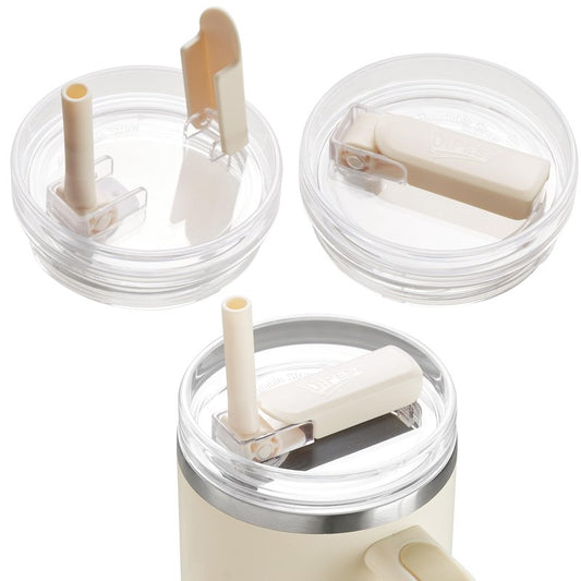 DIPESI 2Pack 40oz Tumbler Lid Replacement suit for Stanley Quencher cup, Flip Straw Spill Proof Leak Resistant Straw Cover, Dishwasher Safe Stanley Cup Accessories(2 Rose Quartz)