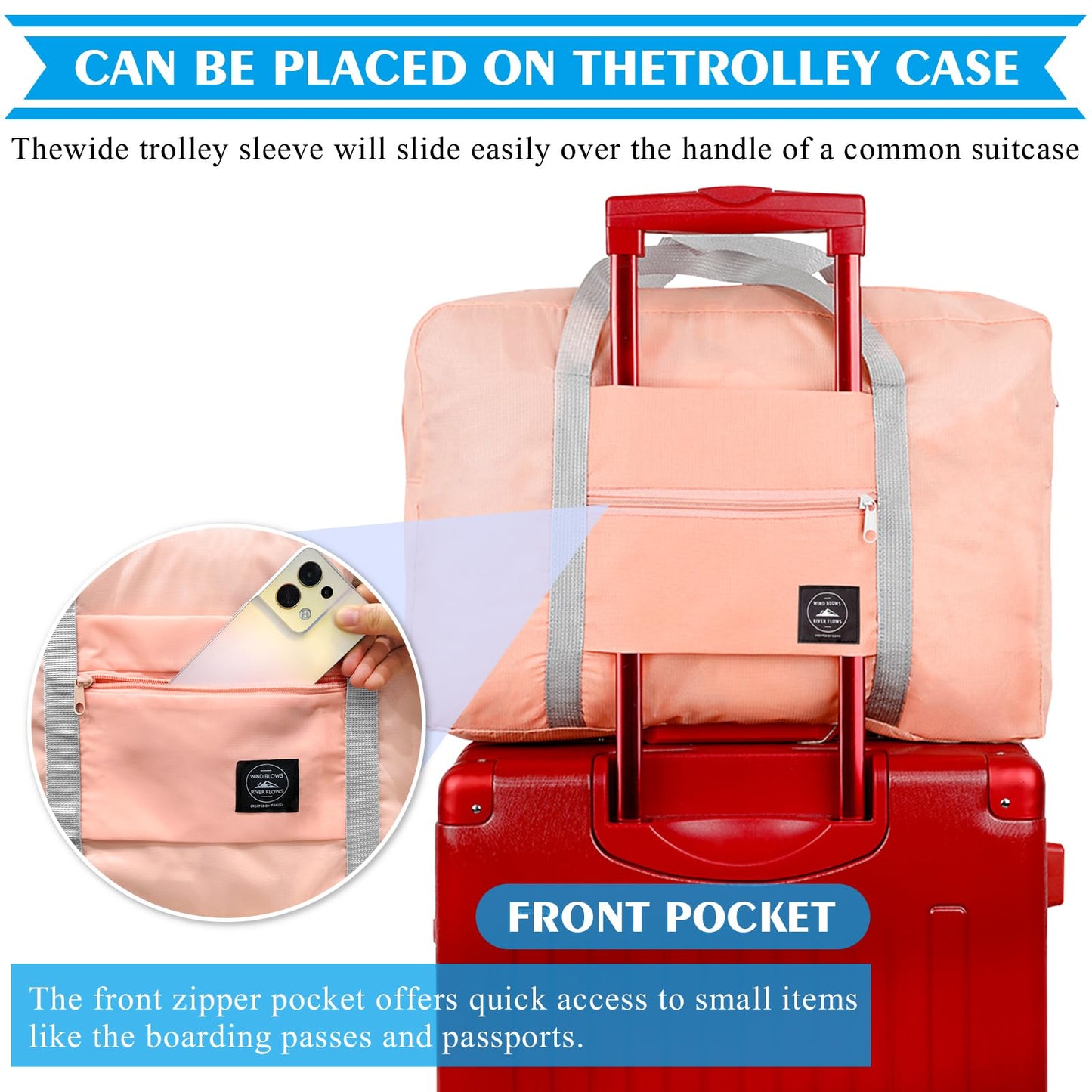 4PCS Foldable Travel Duffel Bag Tote Carry on Luggage Bag Spirit Airlines Personal item Sports Gym Bag Water Resistant Weekender Overnight Bags for Women and Men (Mix Colors)
