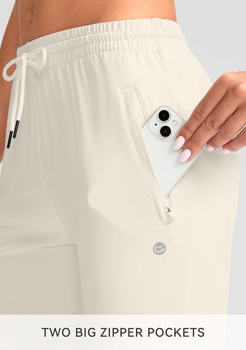G Gradual Women's Joggers - Tapered Running Sweatpants with Zipper Pockets for Lounge & Jogging