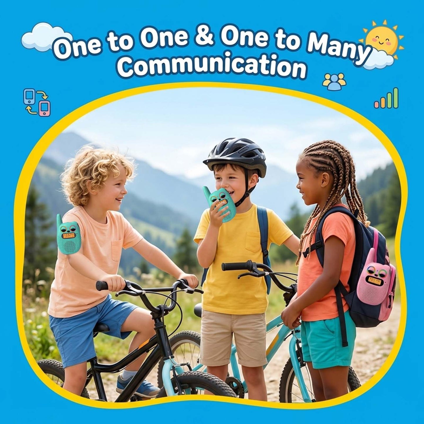 Qniglo Walkie Talkies for Kids, 3 Miles Long Range 22 Channels 2 Way Radio for Boys Girls Ages 3-12, Walkie Talkies for Outdoor Camping Hiking, Easter/Birthday Presents for 4 5 6 7 8 Year Old