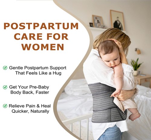 FALCOFIT Abdominal Binder Post Surgery, Postpartum Belly Band – C Section Belly Binder Support Belt, Post Surgery Compression Garment, Stomach Wrap, Hernia Belt for Women & Men (Small S/M), 2-in-1
