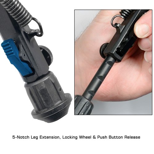 UTG Super Duty Bi-pod with QD Lever Mount, Height 6.0"- 8.5" , Black