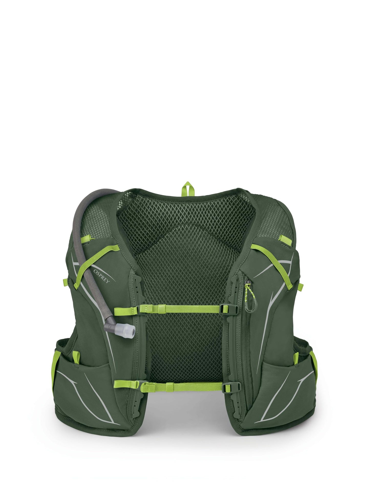 Osprey Duro 1.5L Men's Running Hydration Vest with Hydraulics Reservoir, Seaweed Green/Limon, Medium