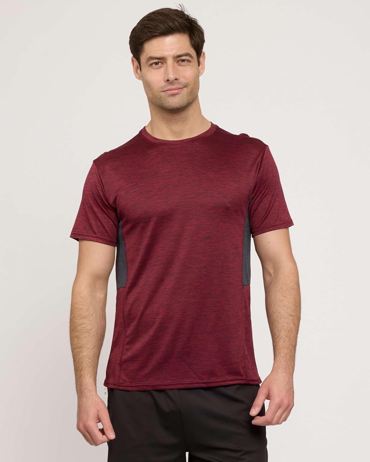Real Essentials Men's Dry-Fit Short Sleeve Crew Neck T-Shirts - 5 Pack Athletic Workout Tees