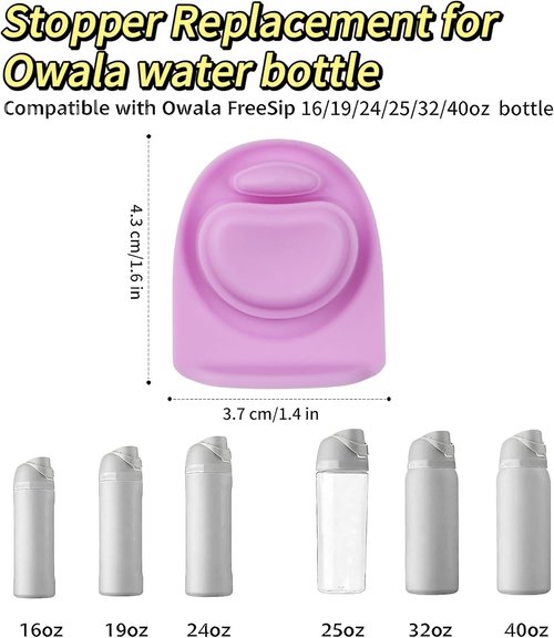 Joshey Rubber Seal Replacement Stoppers - 4 Pack Silicone Gaskets for Owala Freesip Bottles (Multi-Color)