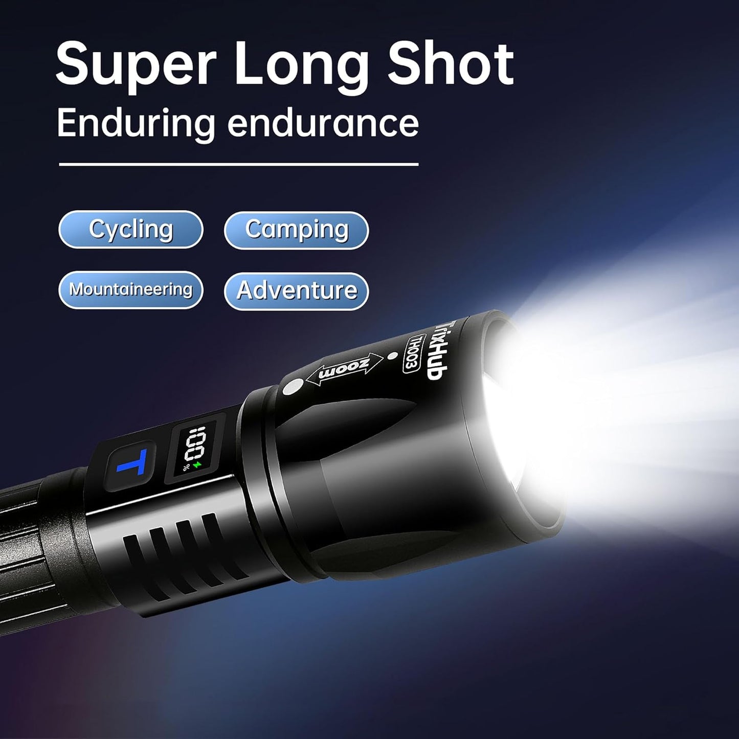 TrixHub Rechargeable Flashlights - 99,000 High Lumens | 5-Mode Tactical LED Flashlight Set