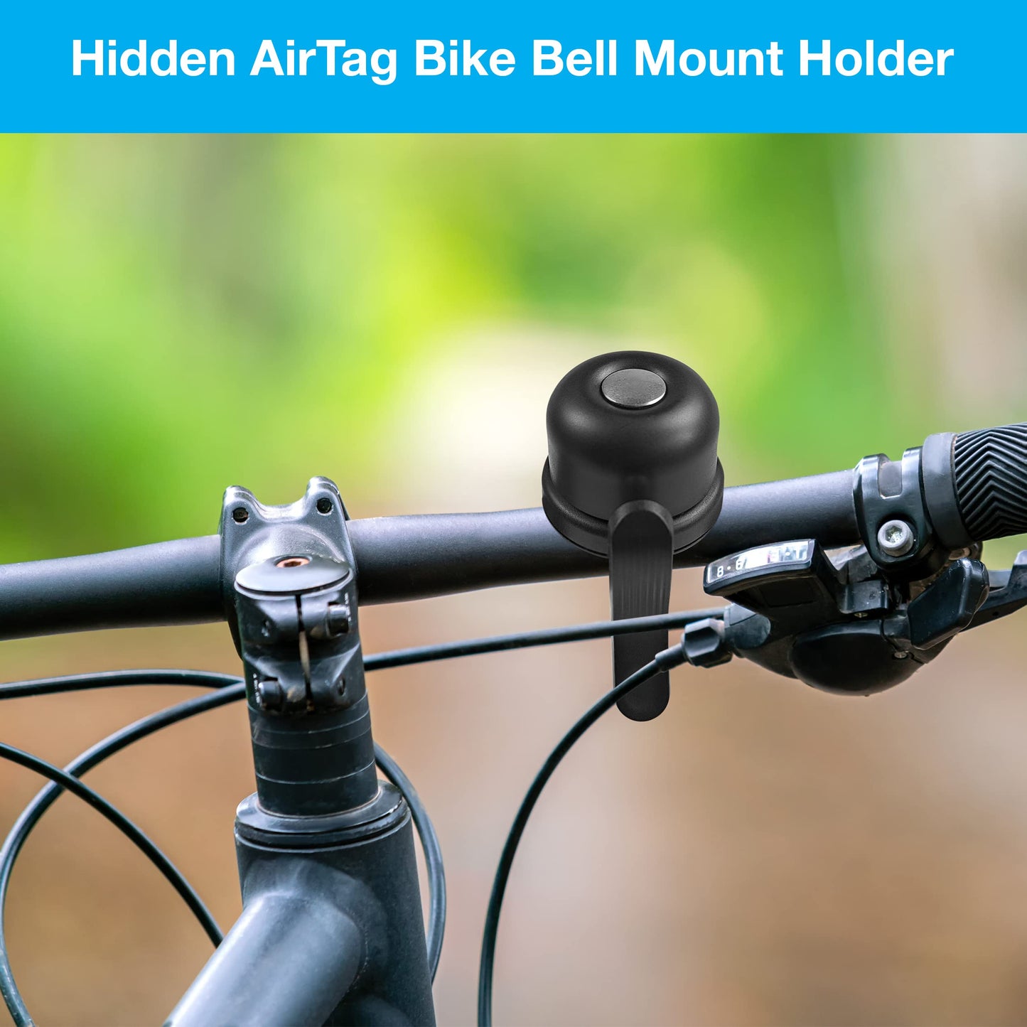 Hidden Design AirTag Bike Bell with Loud Sound and Water-Resistant Holder - Premium Quality, Lightweight, and Easy to Install - Enhance Safety and Track Your Bike with Ease!