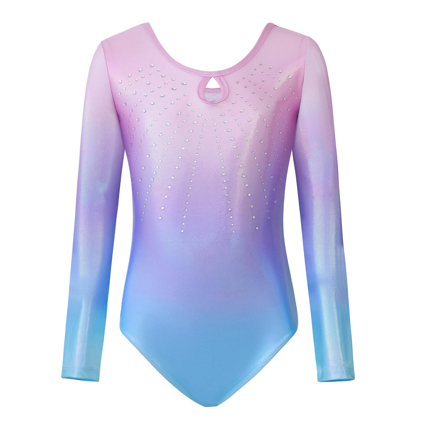 Tstiti Gymnastics Leotards for Girls Long Sleeve Kids Tumbling Gymnastic Outfit Clothes with Shorts Storage Bag 8-9 Years