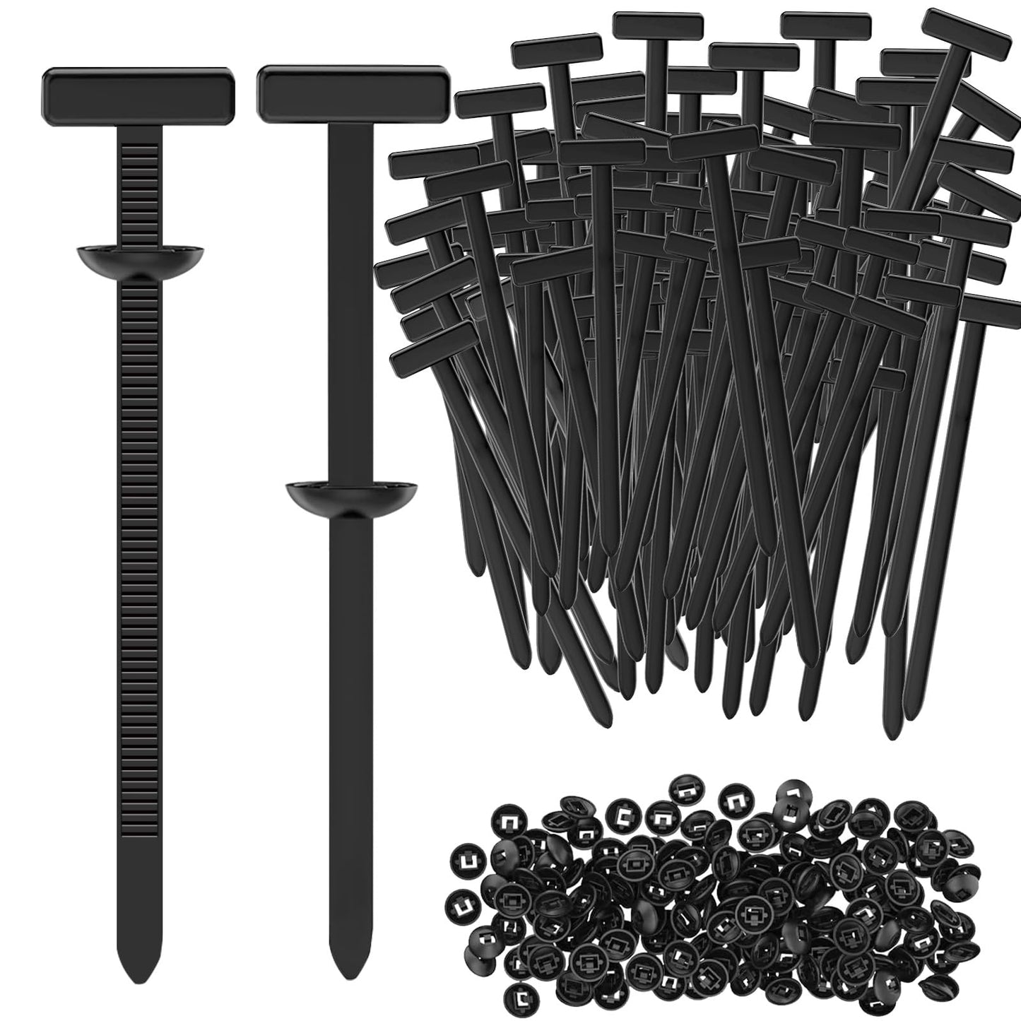 100PCS Nylon Universal Cable Tie Buckle - Grip Auto Zip Tie Buckles,Multipurpose Heavy Duty, Self-Locking Zip Tie with Pin & Button Design,UV-Resistant Fasteners for Car Repair