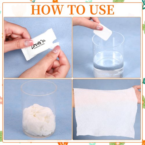 Hoemwarm 60 Pcs Disposable Washcloths for Travel, Large Size Thickening Compressed Towel Cotton Portable Face Towels for Camping, Hiking, Sports, Makeup Removal(11.8x9.4 inch, White)