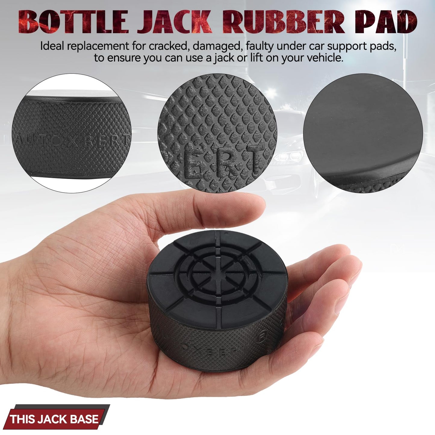 1.45inch Universal Bottle Jack Pad Rubber Anti-Slip Adapter Support Puck Block Car Lift Tool for 8T 10 T Bottle Jacks Jacking Points Repair 37mm