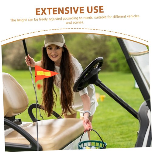 Reflective Telescopic Safety Flag for Golf Carts Mobility Scooters Height Flag Durable High Visibility for Wheelchairs Outdoor