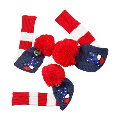 GOLTERS Kintted Golf Club Covers Golf Head Covers 3 PCS #1 Driver Cover and #3#5 Fairway Wood Headcover with Rotating Number