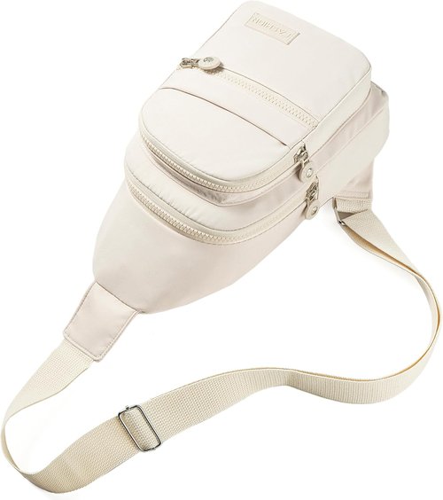 Banelu Sling Bag - Small Crossbody Backpack for Men & Women | Ideal for Outdoor Sports & Hiking - Beige