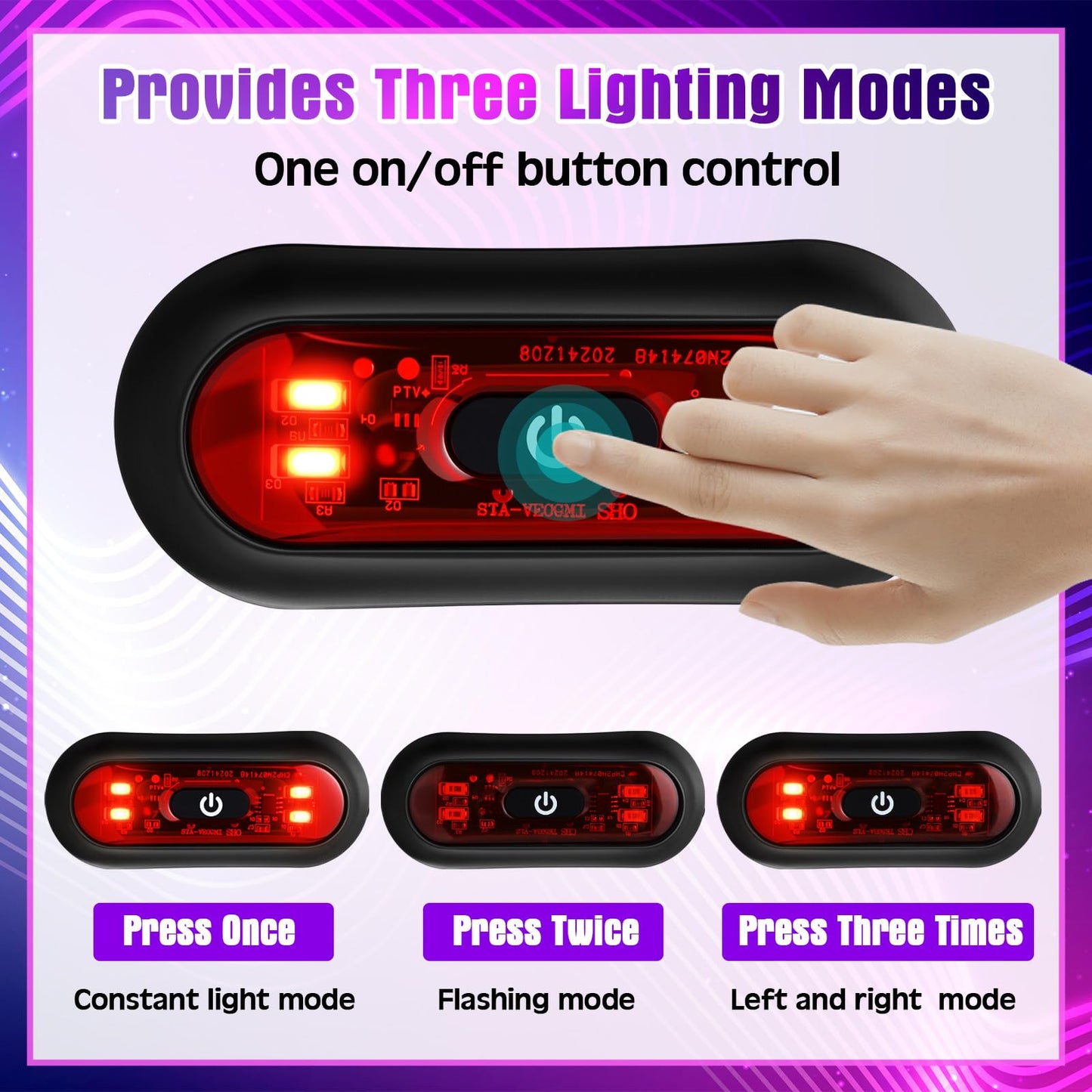 Tujoe 2 Set Motorcycle Bike LED Red Rear Helmet Light Rechargeable Bicycle Safety Warning Helmet Tail Lights with USB Chargeable Cable, Safety Warning Night Lamp for Night Riding(3 Lighting Modes)