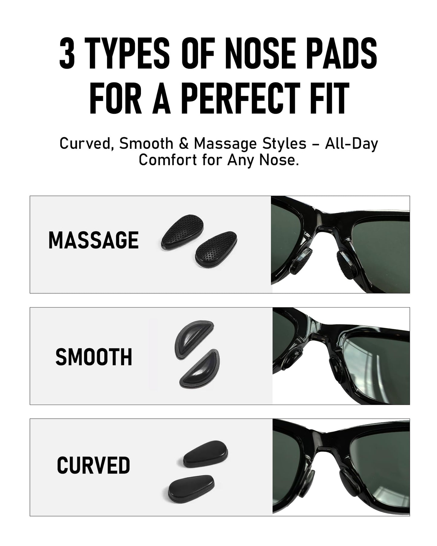 Smart Glasses Accessories Kit for RayBan/Oakley Meta Wayfarer/Headliner/Skyler – Includes Storage Case, 6 Pairs Nose Pads, Adjustable Anti-Drop Lanyard, 6 Pcs Lens Cleaning Papers, 2 Pairs Holders