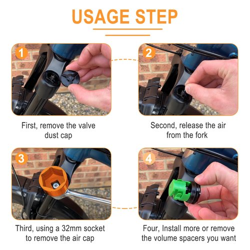 32mm Bike Fork Topcap Socket Tool Compatible for Fox Fork Series of 36,38,40, Use for 3/8" Ratchet Drive