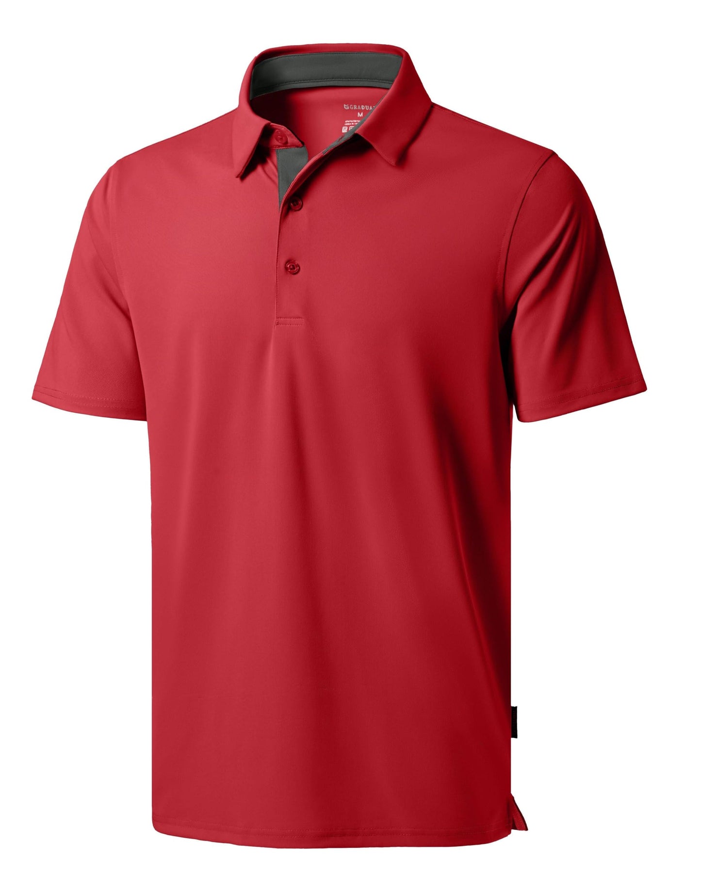 Men's Golf Shirts Dry Fit Moisture Wicking Performance Short Sleeve Collared Polo Shirts for Casual Tennis Bussiness (Dark Red, XXXL)
