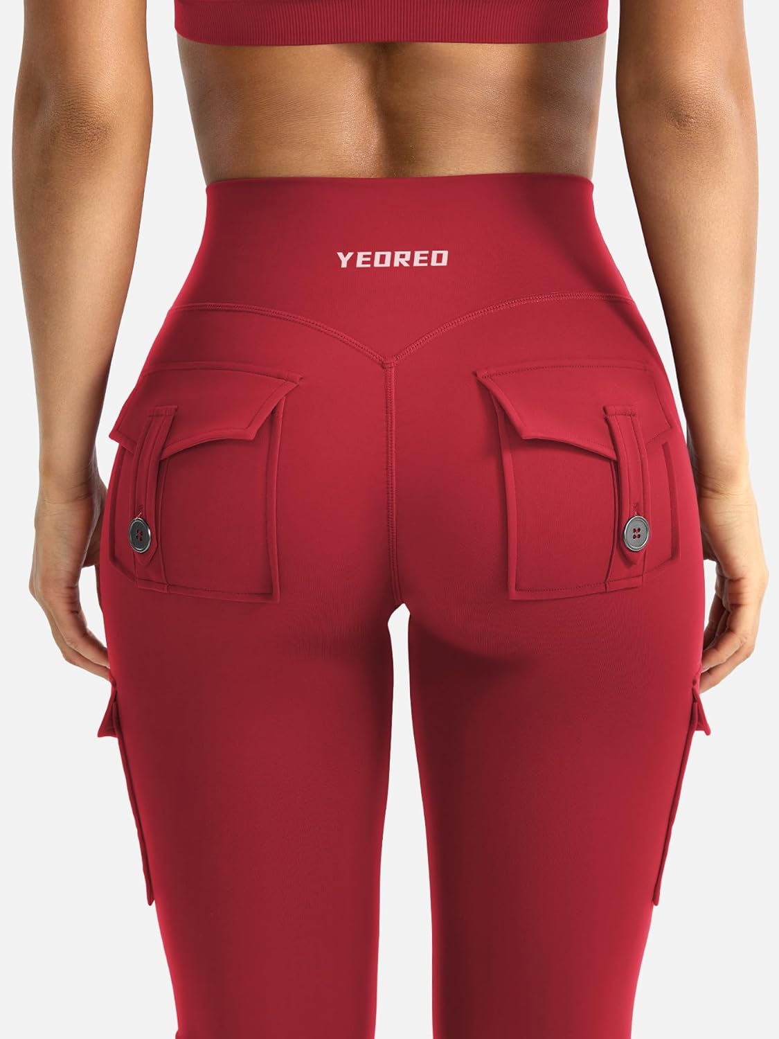 YEOREO CoreFlex High-Waisted Flare Leggings for Women - Hidden Pockets & No Front Seam | Gym & Yoga