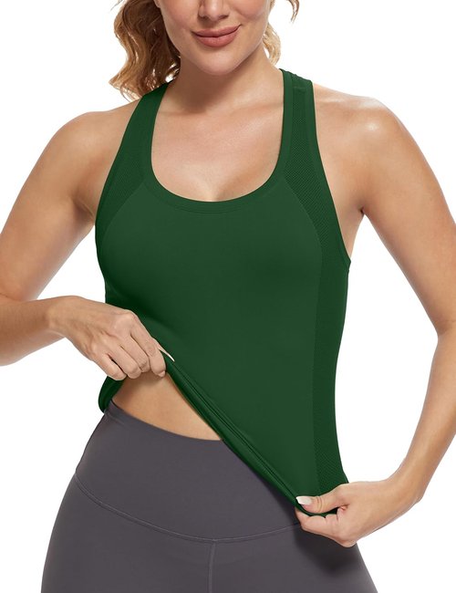 MathCat Racerback Workout Tank Tops for Women - Seamless Muscle Fit | Sizes XS-L