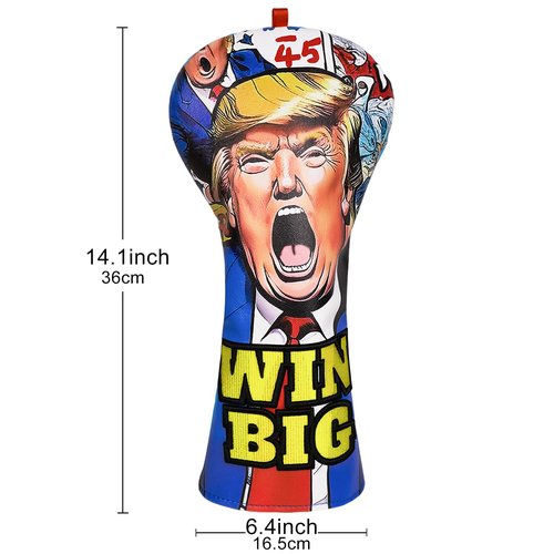Big Crazy Win Big Golf Head Covers, Funny Driver Headcover, Premium Leather Golf Club Covers for Club Protective, Golf Gift Accessory for Man