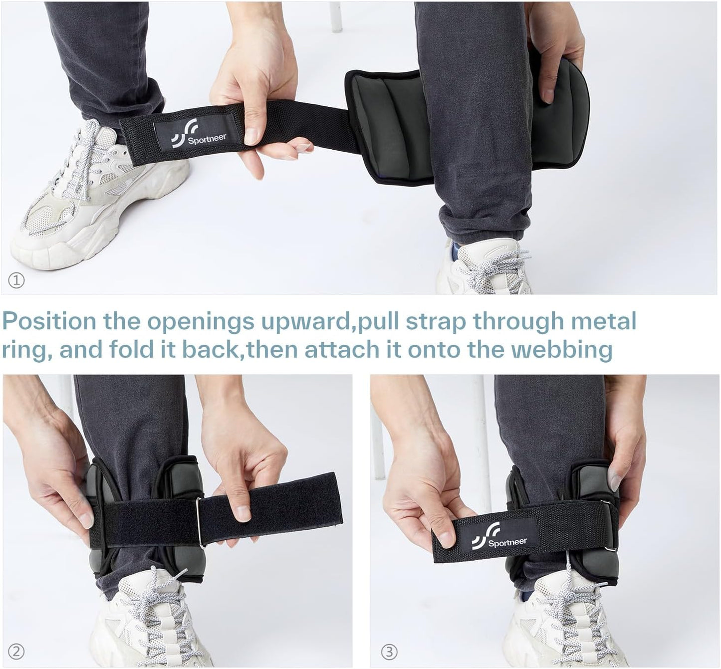 Sportneer Adjustable Ankle Weights Set - Comfortable Neoprene Leg Weights (2-10 lbs) for Walking, Running & Yoga
