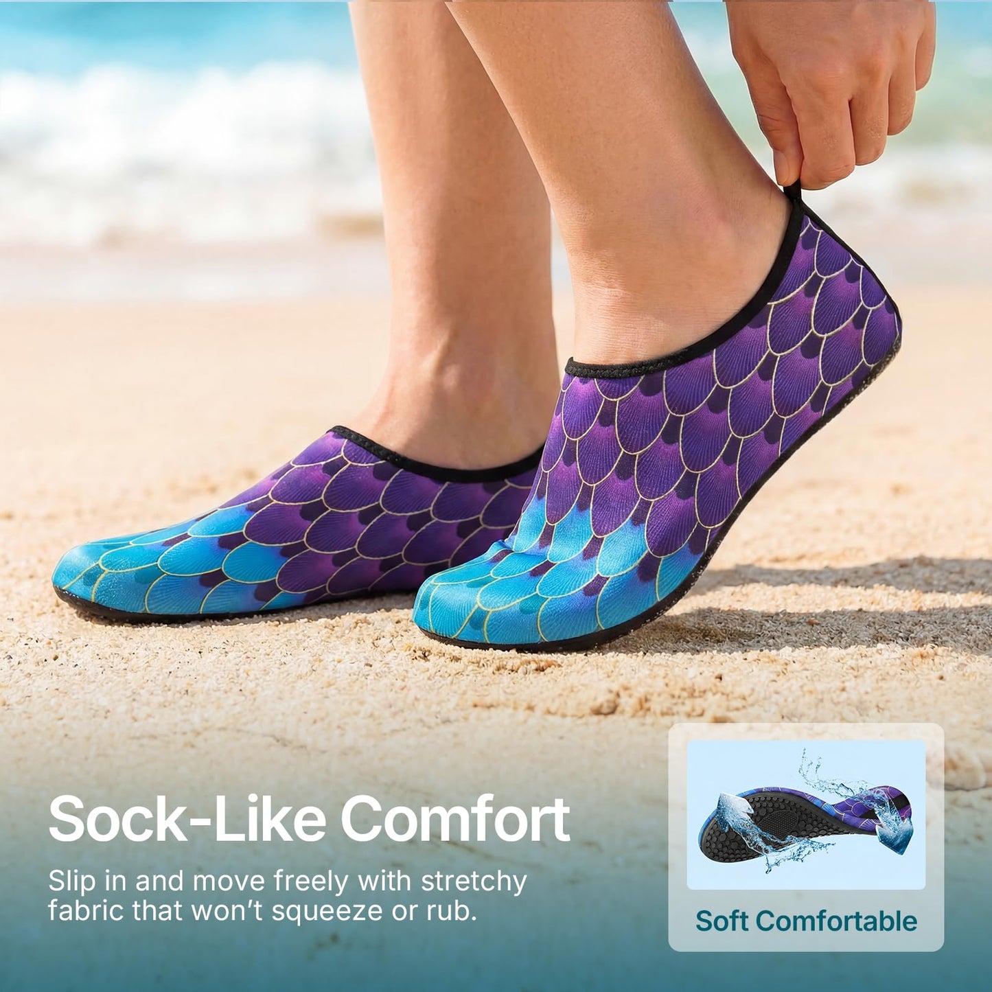Water Shoes for Women Men Quick-Dry Aqua Socks Swim Beach Outfits Barefoot