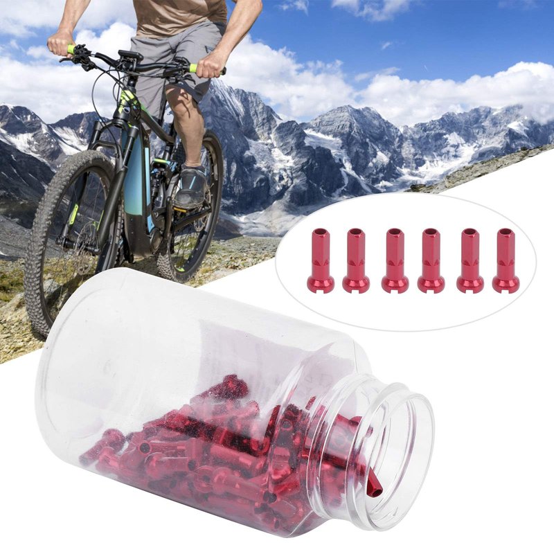 Spoke Nipples,Durable Aluminum Alloy 100 Pcs Spoke Nibs,14x6mm Wheel Repair for Cyclists Mechanics DIY Projects
